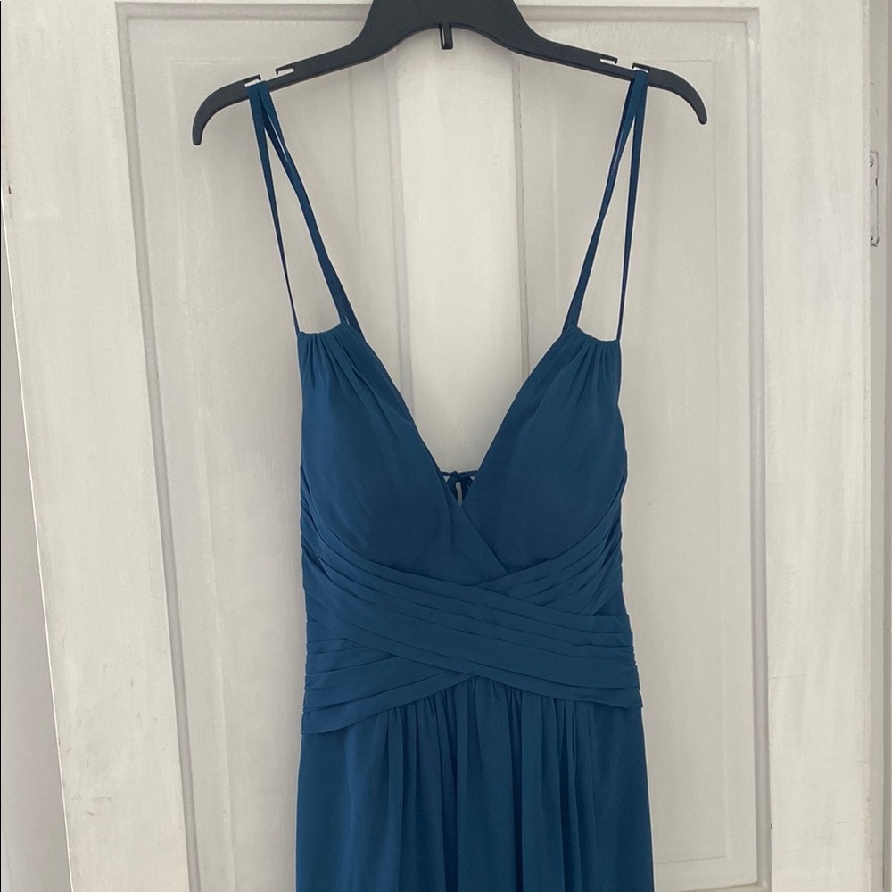 Azazie Blue Ruched Bridesmaid/Wedding Guest